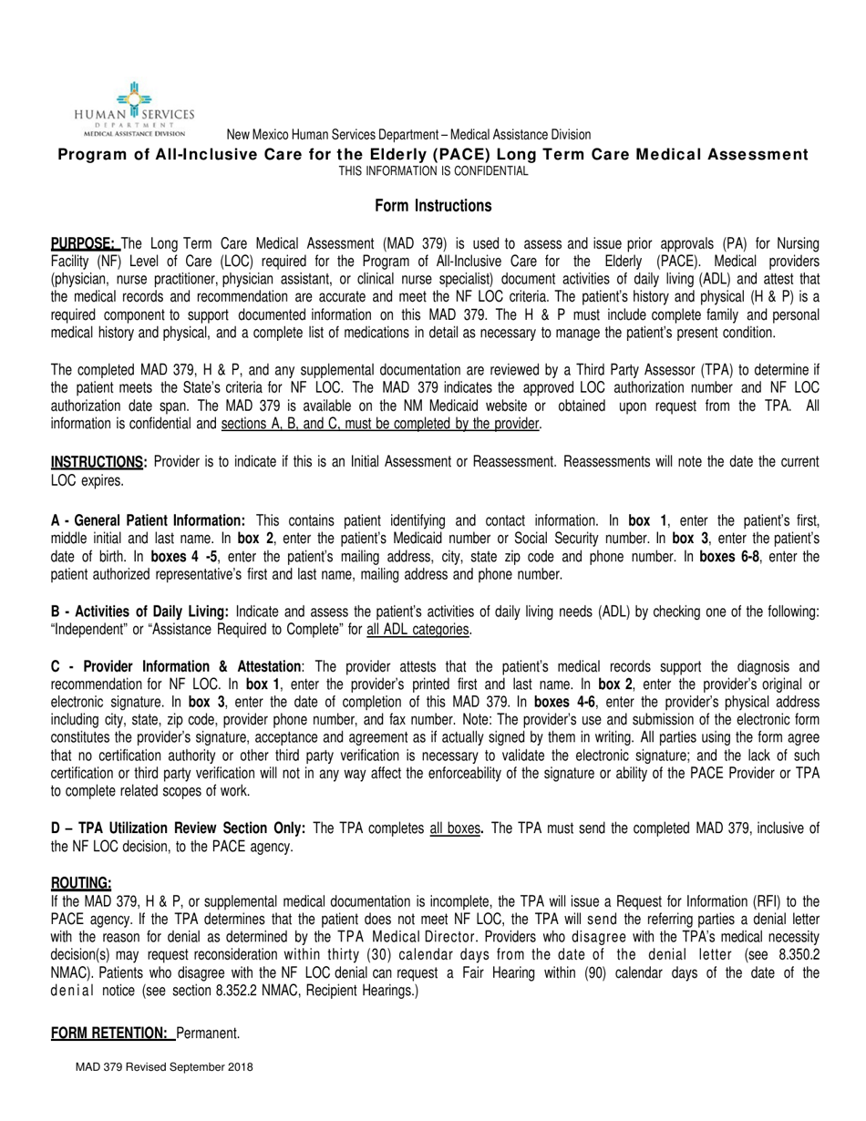 Program of All-inclusive Care of the Elderly (Pace) Long Term Care Medical Assessment - New Mexico, Page 3