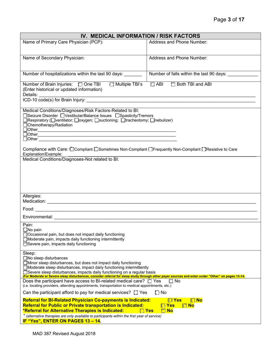 Form MAD387 Bisf Service Coordination Assessment - New Mexico, Page 4