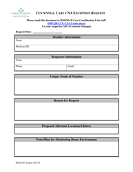 Form MAD601 Cna Exception Request Form - New Mexico, Page 2