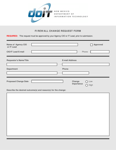 Firewall Change Request Form - New Mexico