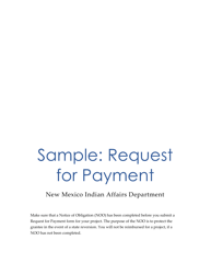Sample &quot;Request for Payment&quot; - New Mexico