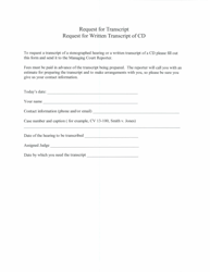&quot;Request for Written Transcript of Cd&quot; - New Mexico