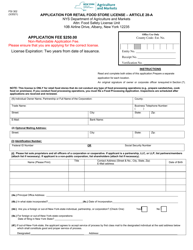 Form FSI302 &quot;Application for Retail Food Store License - Article 28-a&quot; - New York