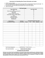 Form FSI435 New York State Pet Food Registration - New York, Page 2