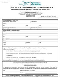 Document preview: Form FSI418 Application for Commercial Feed Registration - New York