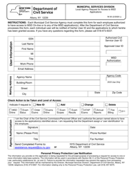 Document preview: Form M-30 Local Agency Request for Access to Msd Applications - New York