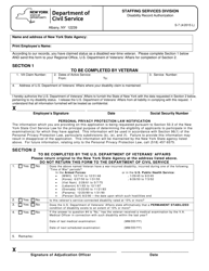 Form S-7 &quot;Disability Record Authorization&quot; - New York