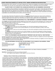 Form DCS-S-63 Agency Reduction Transfer List Canvass Letter - New York, Page 2