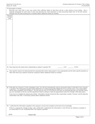 Form CC-2E Employee-Application for Change in Title or Salary - New York, Page 2