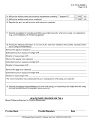 Form EHS-701.8 Agency Requesting Medical Assessment for Respirator Use - New York, Page 9