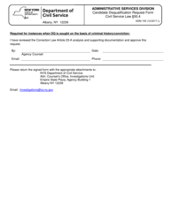 Form ADM-155 Candidate Disqualification Request Form - New York, Page 2