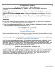 Form DCS-S-64 Confirmation of Declination-Regular Eligible List - New York, Page 2