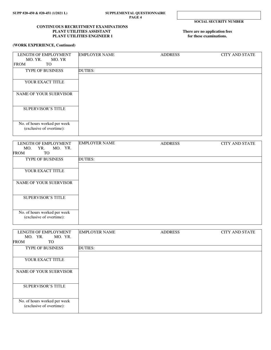 Form NYS-APP-3 #20-450 (NYS-APP-3 #20-451) Application for NYS Examinations Open to the Public - New York, Page 5