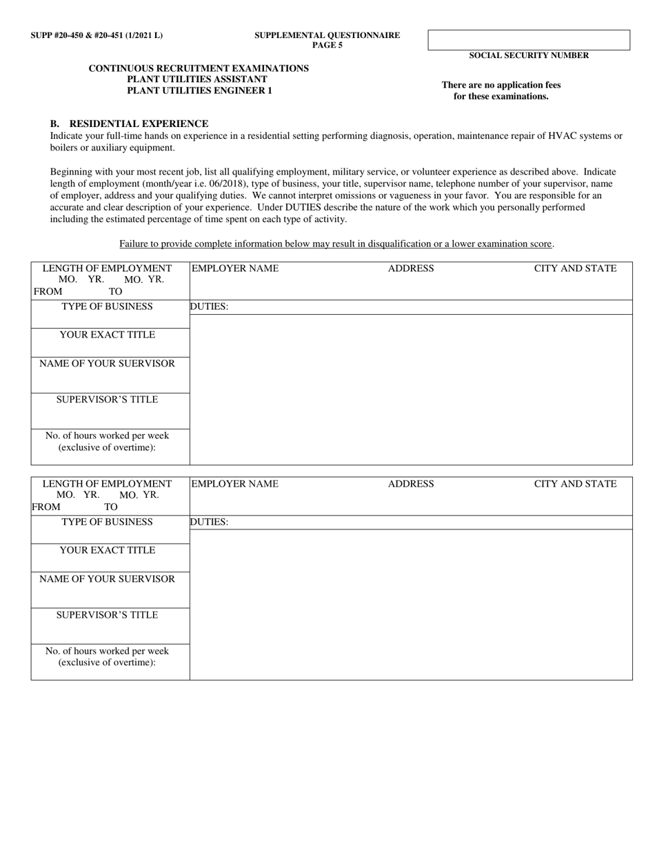 Form NYS-APP-3 #20-450 (NYS-APP-3 #20-451) Application for NYS Examinations Open to the Public - New York, Page 6