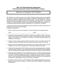 Document preview: Agreement to Participate in Iep Facilitation - New York