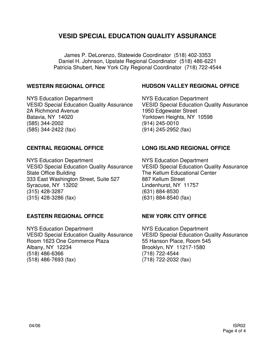 Form ISR02 Instructional Space Review - New York, Page 4