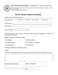 Document preview: Capital Project Inspection Report - New York