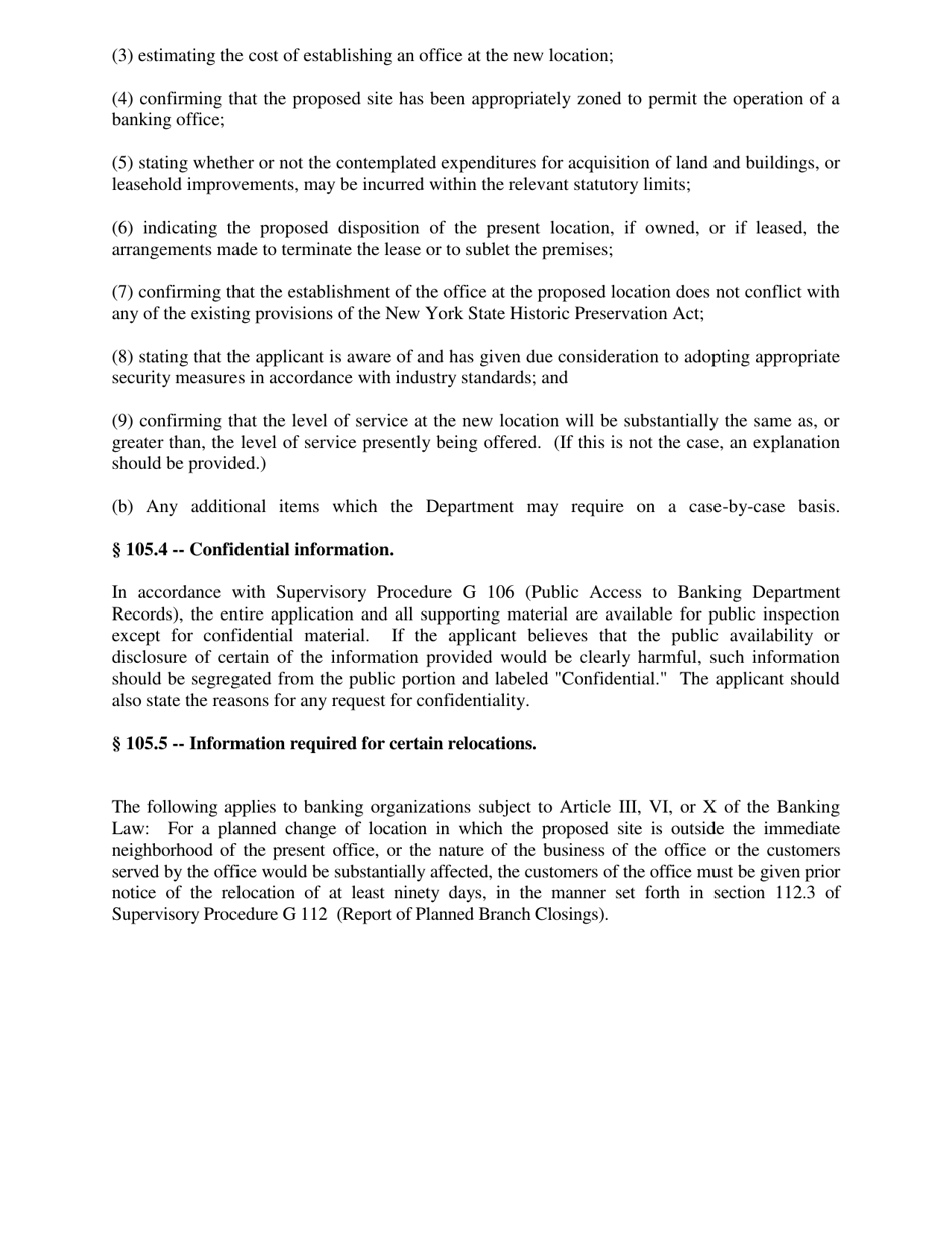 Application for Permission to Change the Location of Branch / Principal Office - New York, Page 5