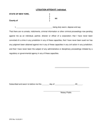Document preview: Litigation Affidavit - Individual - New York