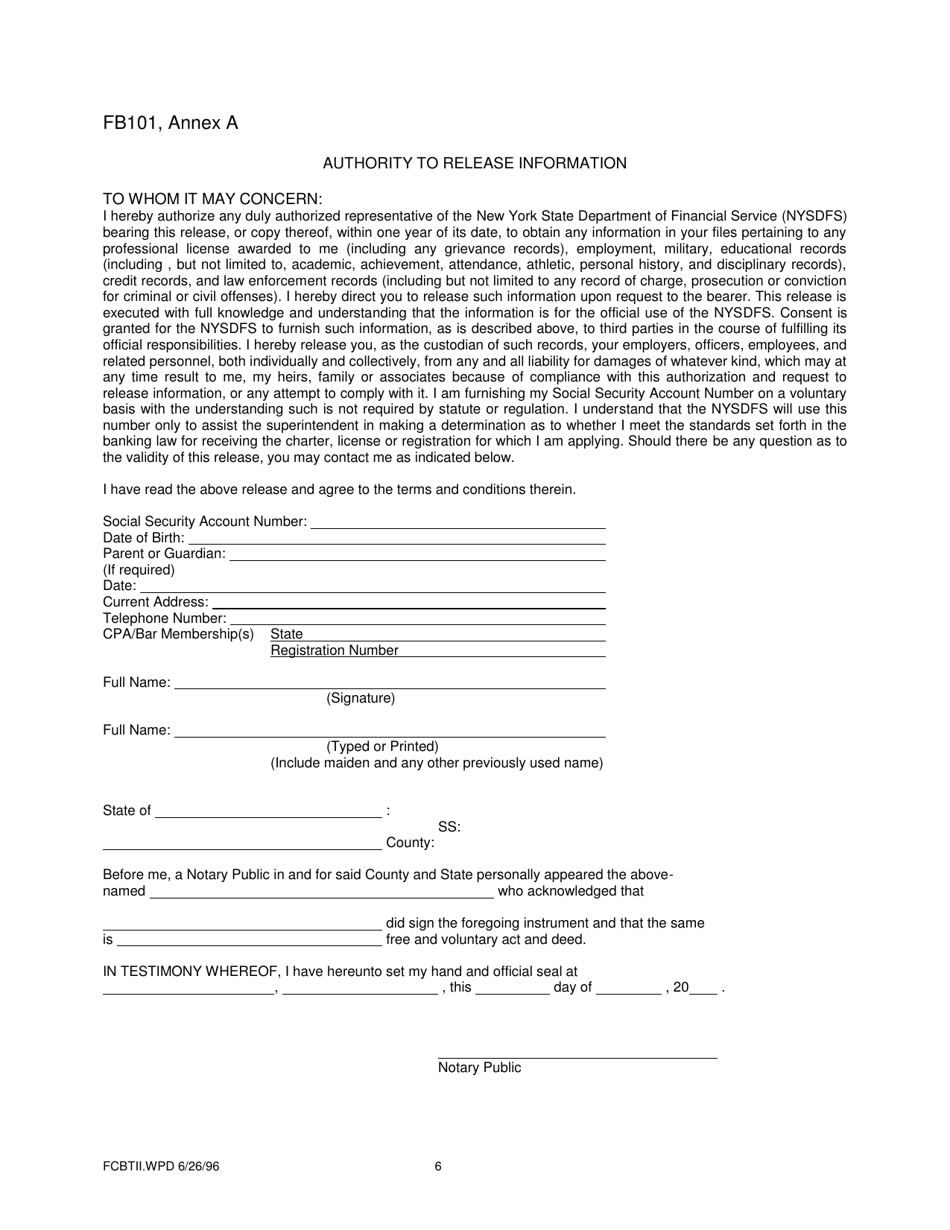 Form FB101 Annex A - Fill Out, Sign Online And Download Printable PDF ...