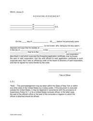 Form FB101 Annex D Application Certificate of Foreign Banking Corporation for a License to Establish and Maintain a Branch or Agency in the State of New York - New York, Page 2