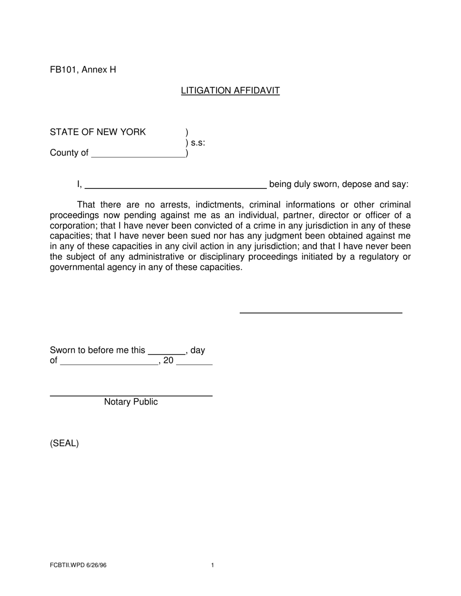 Form FB101 Annex H - Fill Out, Sign Online and Download Printable PDF ...