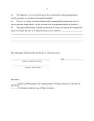 Form CL-FB/A Application for Permission to Change the Location of Branch/Agency - New York, Page 2