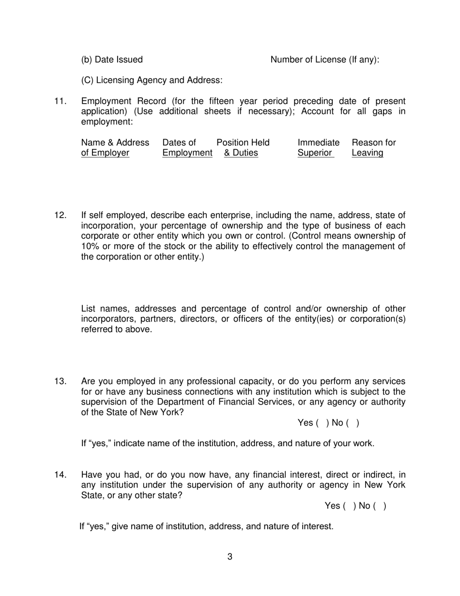 Form FB102 Annex A Personal Questionnaire - New York, Page 3