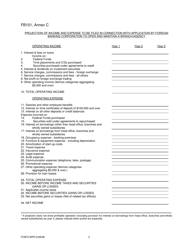 Form FB101 Annex C Projection of Income and Expense to Be Filed in Connection With Application by Foreign Banking Corporation to Open and Maintain a Branch/Agency - New York, Page 3