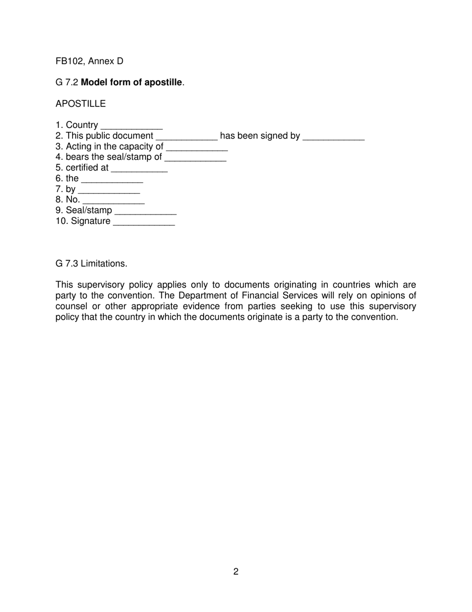 Form FB102 Annex D Supervisory Policy G 7 - New York, Page 2