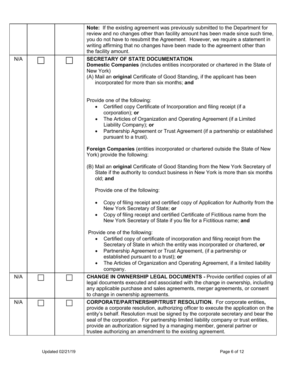 Mortgage Banker Company Amendment Instructions - New York, Page 6