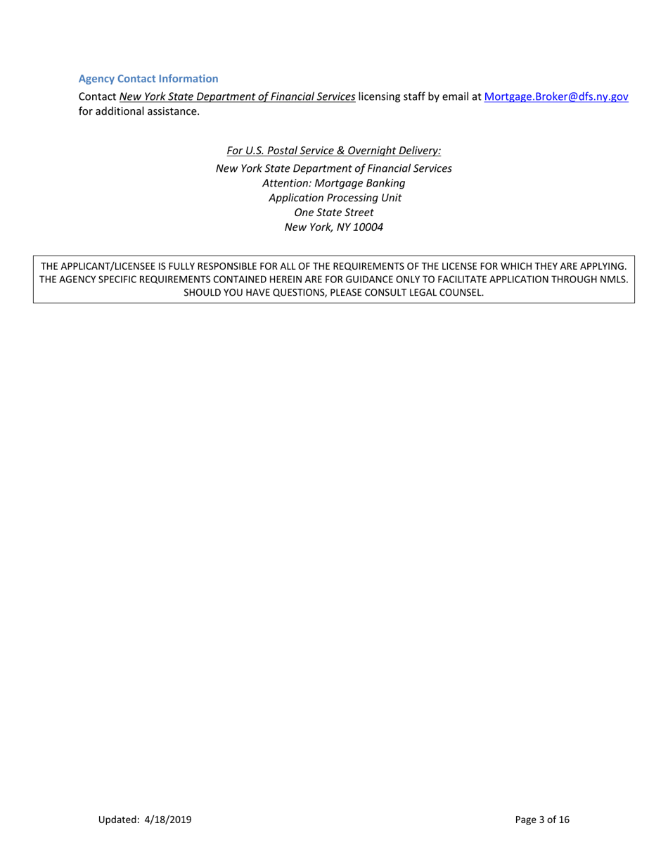 Ny Mortgage Broker Registration New Application Checklist (Company) - New York, Page 3