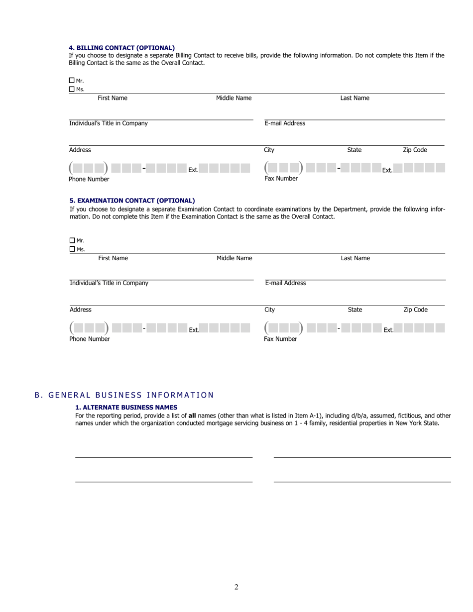 Mortgage Loan Servicer Volume of Servicing Report - New York, Page 2