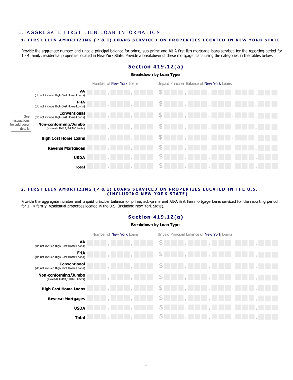 Mortgage Loan Servicer Volume of Servicing Report - New York, Page 5