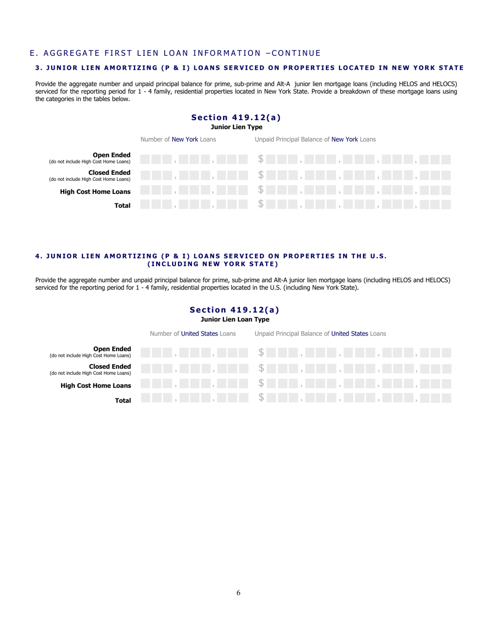 Mortgage Loan Servicer Volume of Servicing Report - New York, Page 6