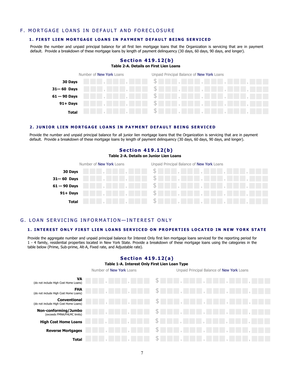 Mortgage Loan Servicer Volume of Servicing Report - New York, Page 7