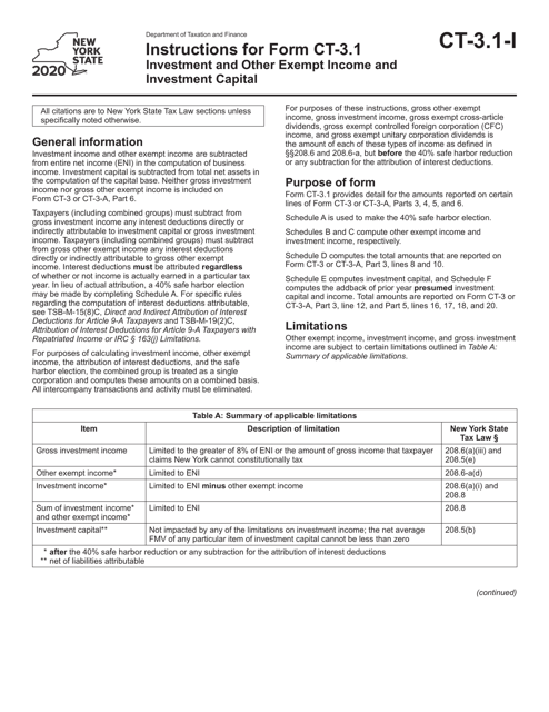 Form CT-3.1 2020 Printable Pdf