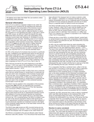 Instructions for Form CT-3.4 Net Operating Loss Deduction (Nold) - New York