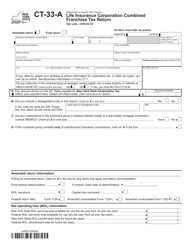 Document preview: Form CT-33-A Life Insurance Corporation Combined Franchise Tax Return - New York