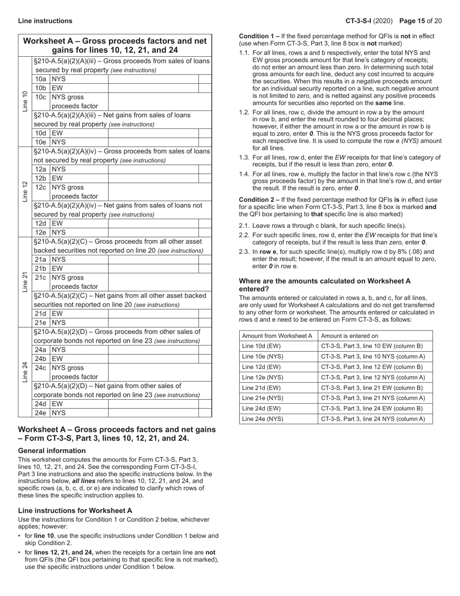 Instructions for Form CT-3-S New York S Corporation Franchise Tax Return - New York, Page 15
