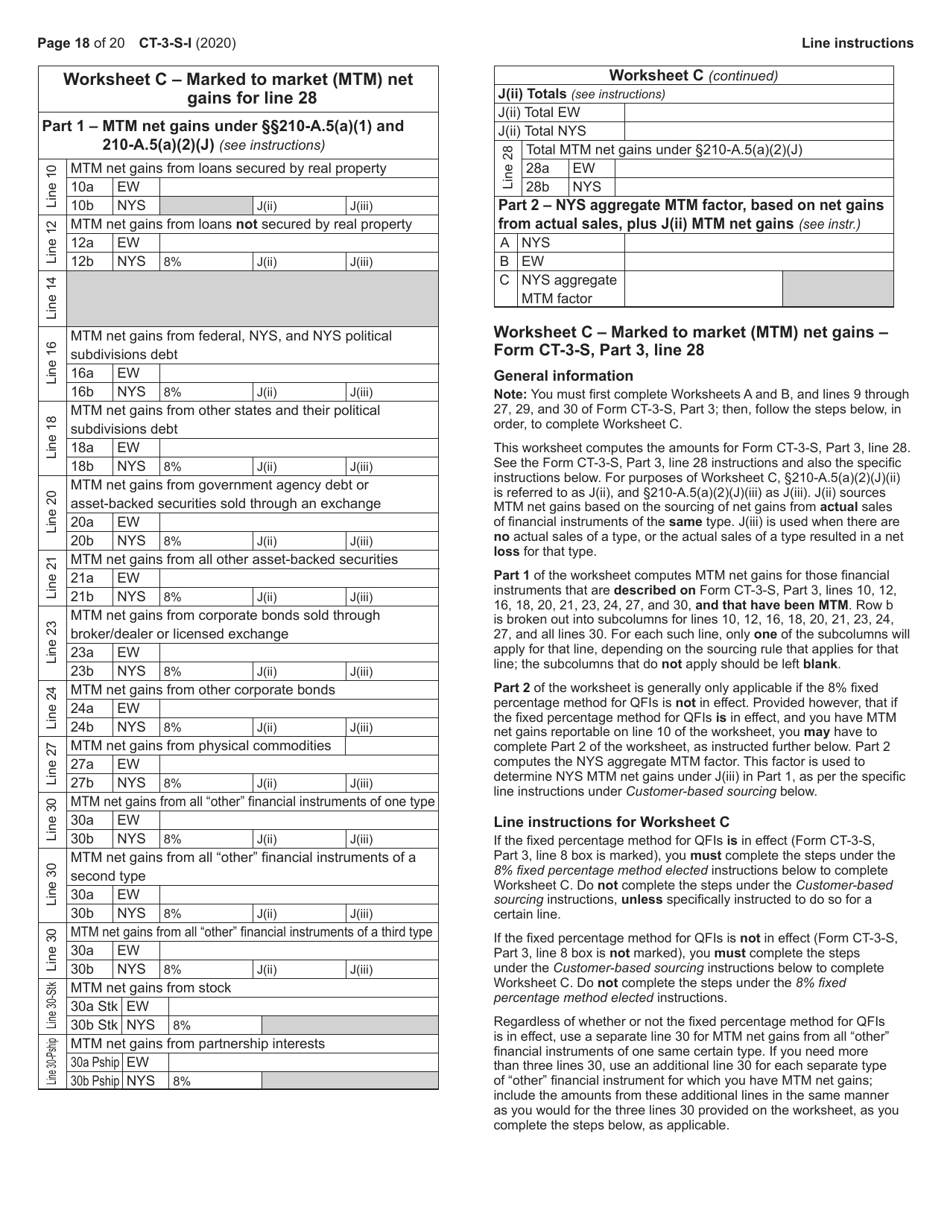 Instructions for Form CT-3-S New York S Corporation Franchise Tax Return - New York, Page 18