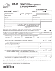 Form CT-33 Life Insurance Corporation Franchise Tax Return - New York