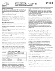 Document preview: Instructions for Form CT-40 Claim for Alternative Fuels Credit - New York