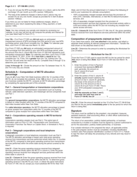 Instructions for Form CT-184-M Transportation and Transmission Corporation Mta Surcharge Return - New York, Page 2