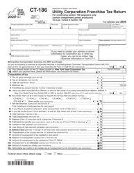 Form CT-186 Utility Corporation Franchise Tax Return for Continuing Section 186 Taxpayers Only (Certain Independent Power Producers) - New York