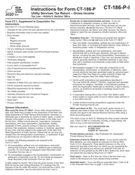 Instructions for Form CT-186-P Utility Services Tax Return - Gross Income - New York