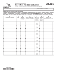 Form CT-223 Innovation Hot Spot Deduction - New York