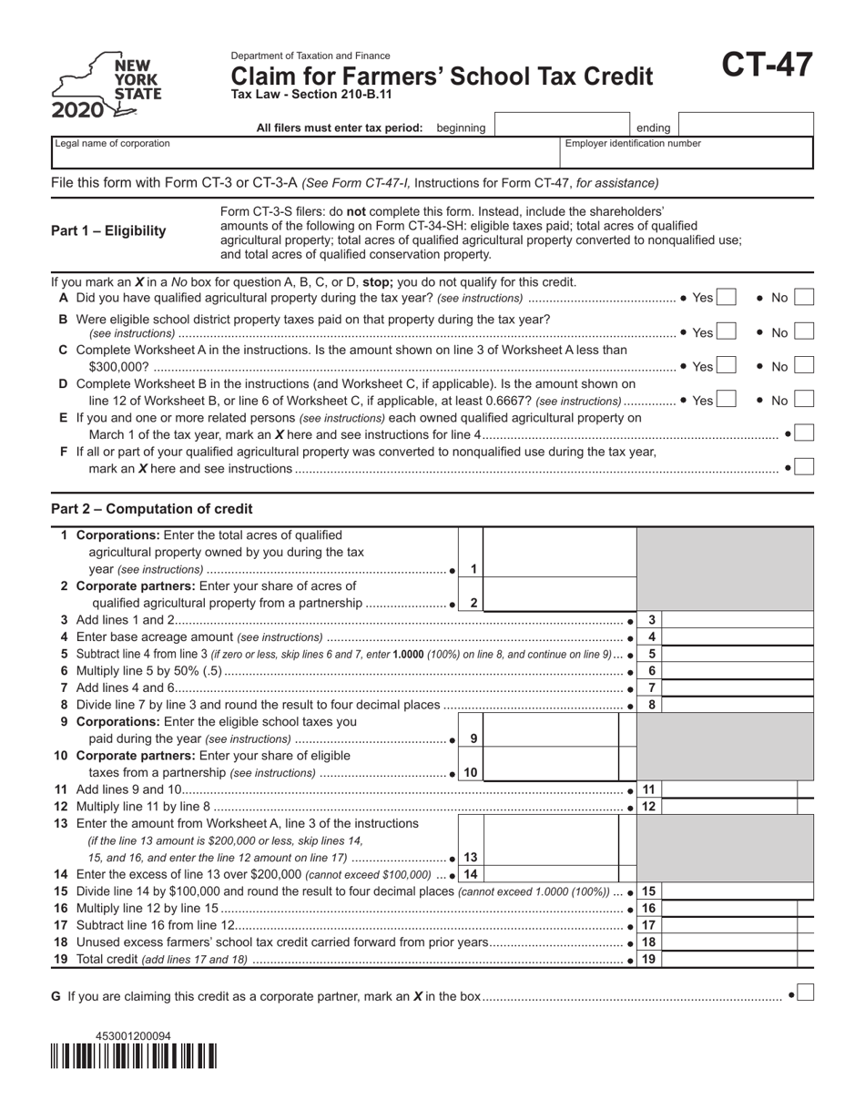 Cy 47 Form.pdf Form CT-47 - 2020 - Fill Out, Sign Online and Download Printable PDF ...