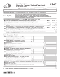 Form CT-47 Claim for Farmers&#039; School Tax Credit - New York