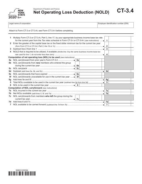 Form CT-3.4 2020 Printable Pdf